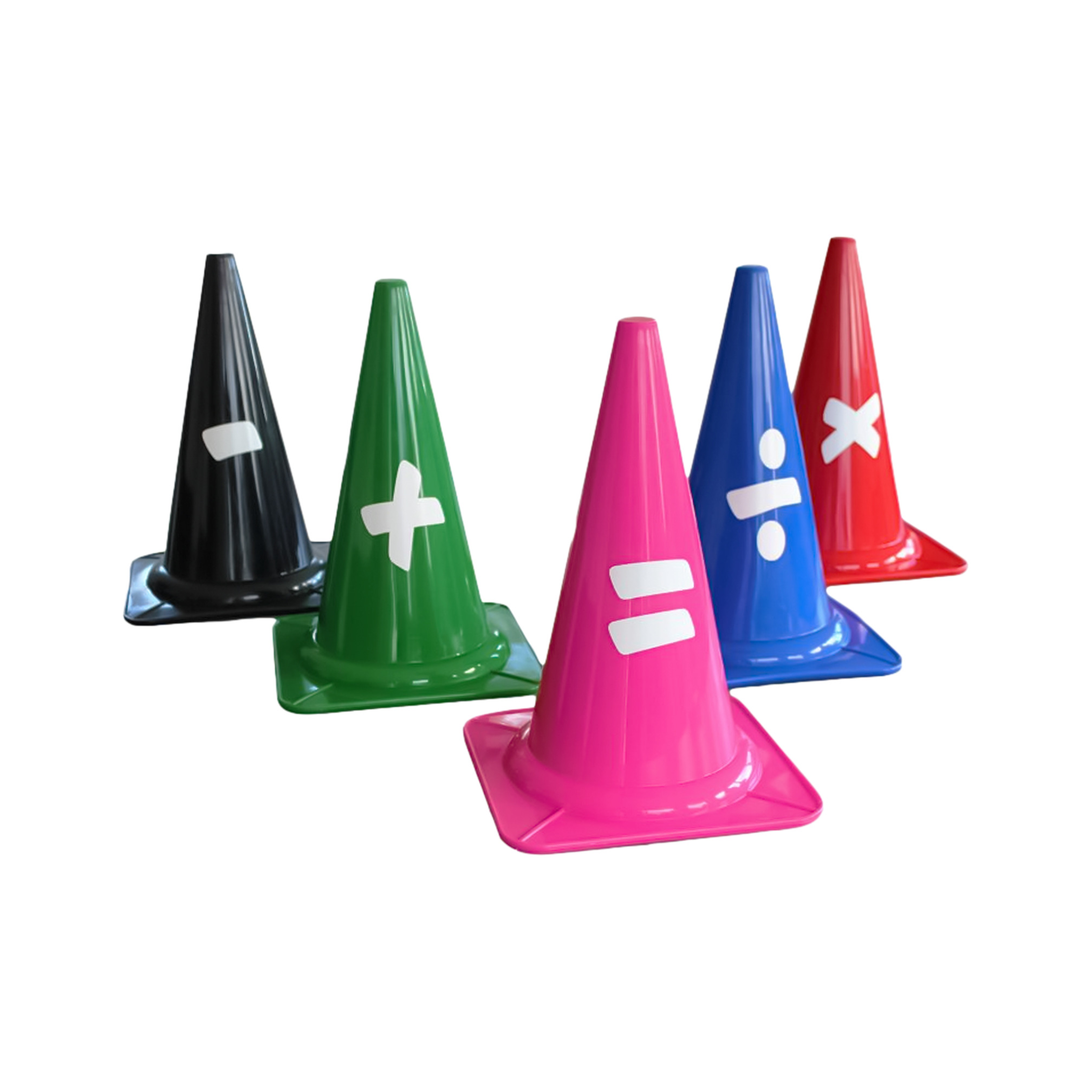 Markeerkegels 28 cm met rekentekens