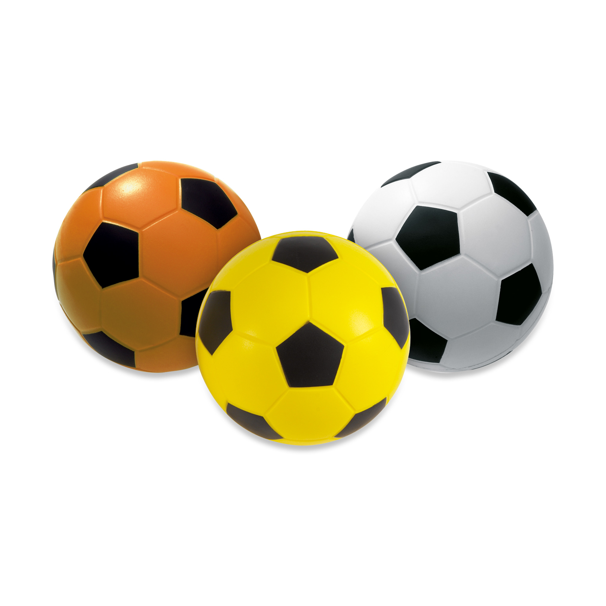 Voetbal foam met huid, geel/zwart